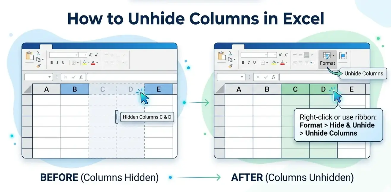 How to Unhide Columns in Excel